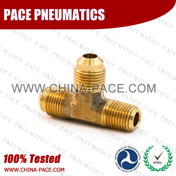 Forged Male Run Tee SAE 45°Flare Fittings, Brass Pipe Fittings, Brass Air Fittings, Brass SAE 45 Degree Flare Fittings